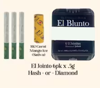 EL BLUNTO - Infused Prerolls - 102 Carat x Mango Ice - Diamond El Jointos - 6PK - 3G