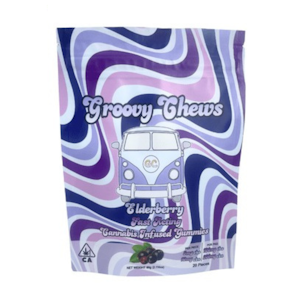 GROOVY CHEWS - Elderberry (I) | 5mg THC 10mg CBN 20pk Fast Acting Gummies | Groovy Chews