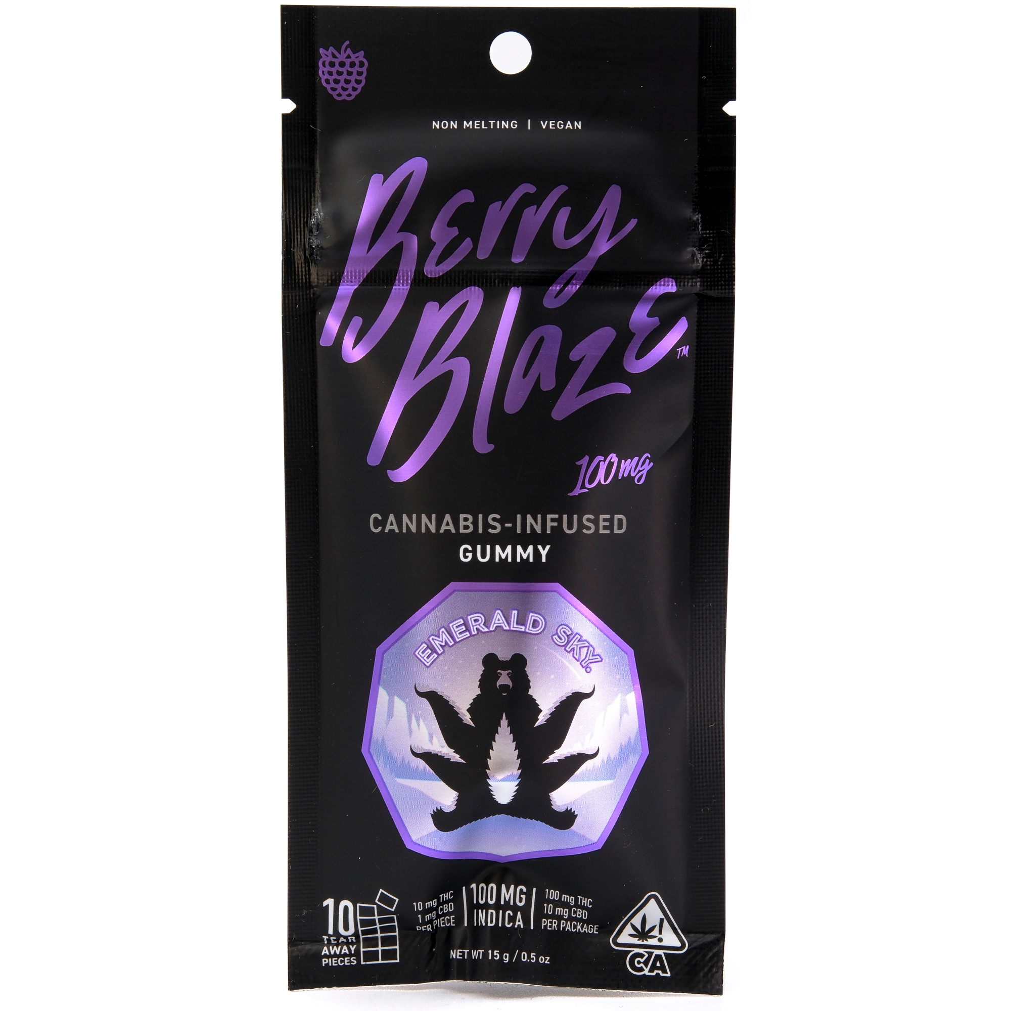 Berry Blaze Indica 110mg Single Gummy - Emerald Sky
