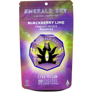 Emerald Sky - Blackberry Lime 110mg 10 Pack Live Resin Gummies - Emerald Sky