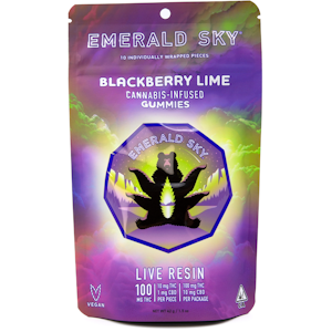 Emerald Sky - Blackberry Lime 110mg 10 Pack Live Resin Gummies - Emerald Sky