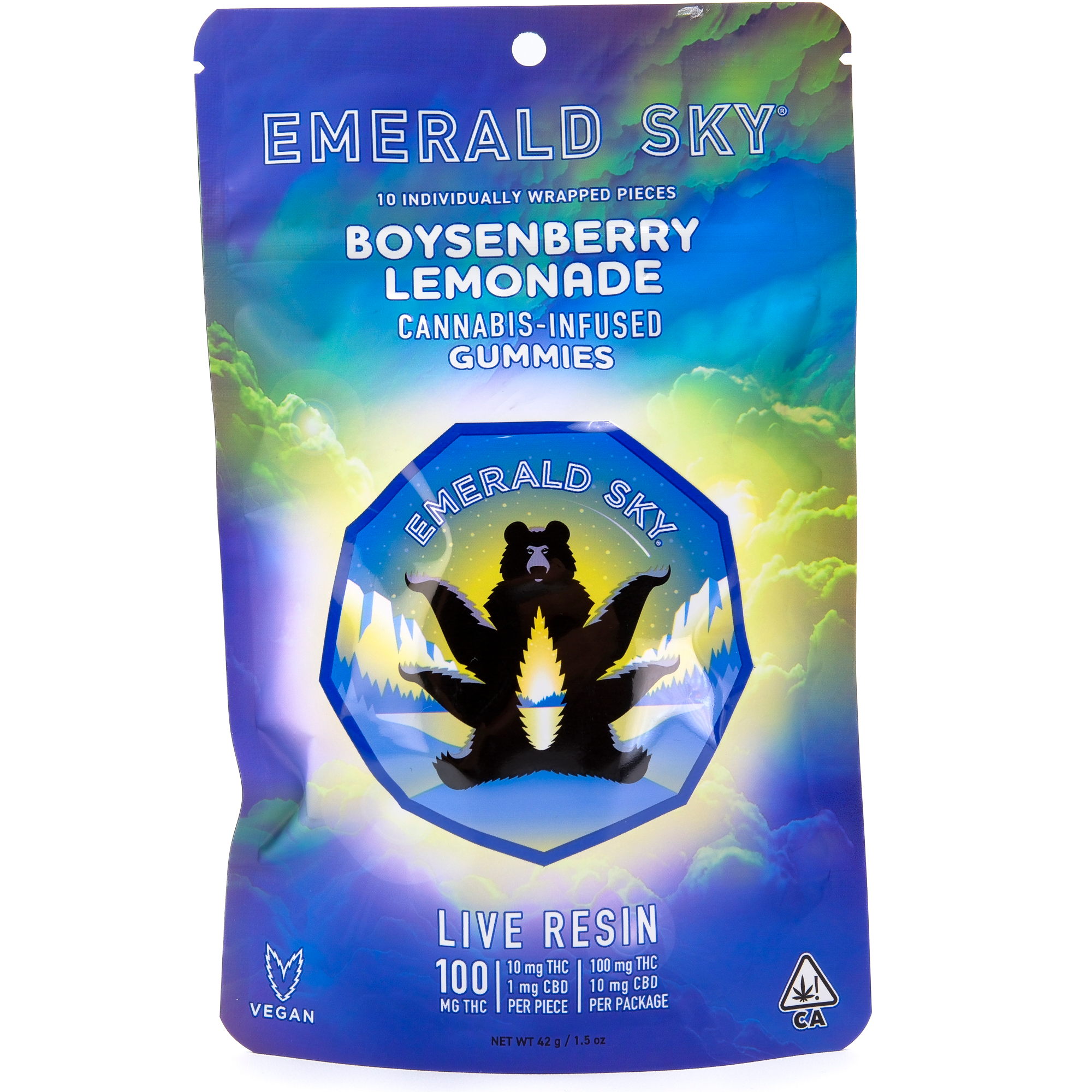 Boysenberry Lemonade 110mg 10 Pack Live Resin Gummies - Emerald Sky