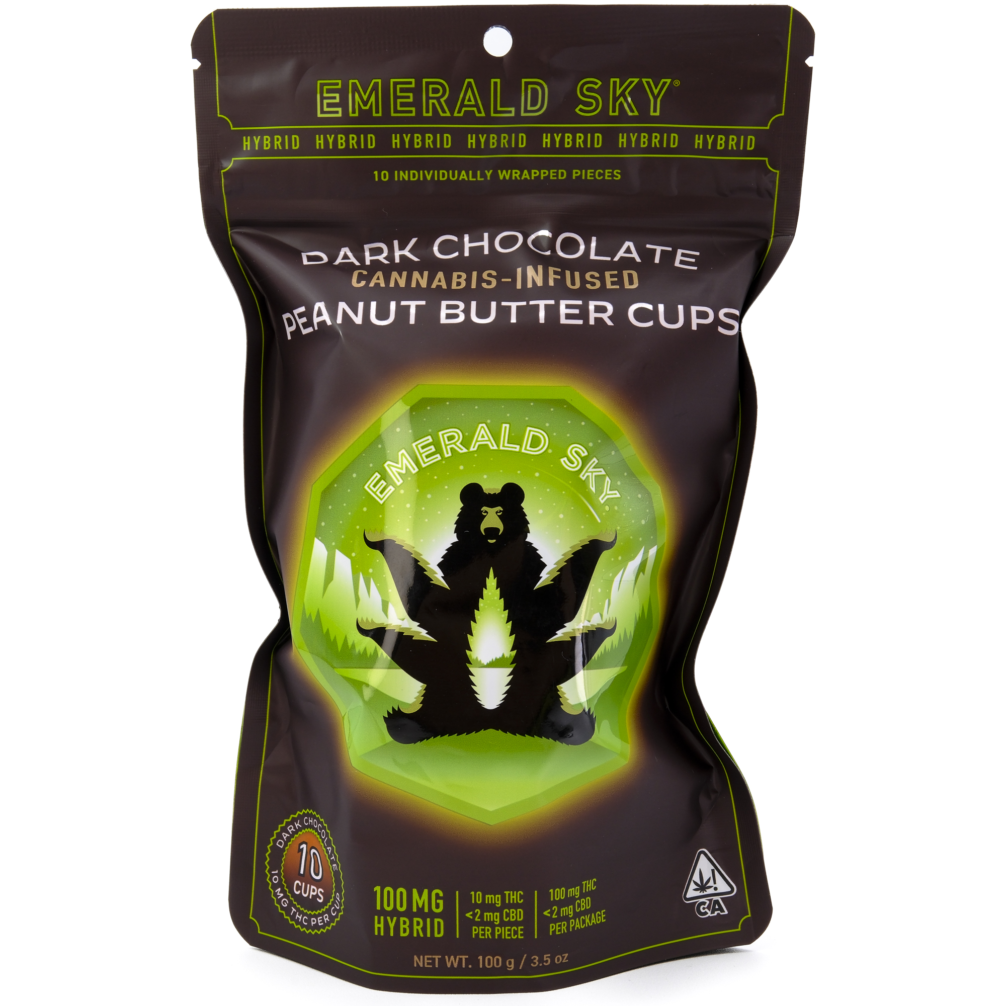 Dark Chocolate Peanut Butter Cups Hybrid 100mg 10 Pack - Emerald Sky