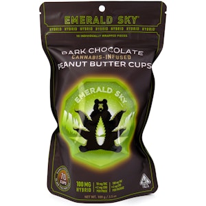 Emerald Sky - Dark Chocolate Peanut Butter Cups Hybrid 100mg 10 Pack - Emerald Sky