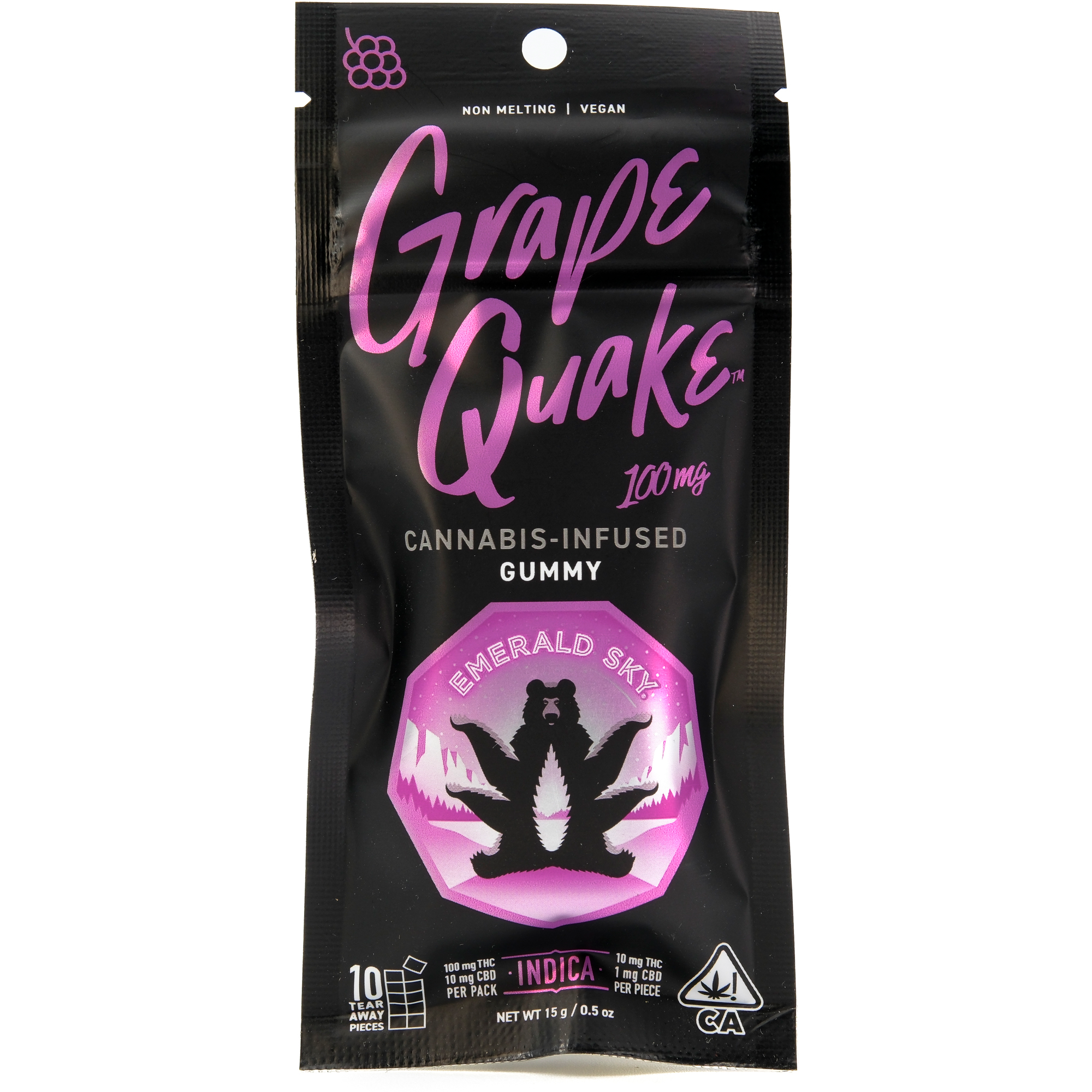 Grape Quake Indica 110mg Single Gummy - Emerald Sky