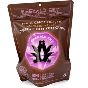 Emerald Sky - Dark Chocolate Peanut Butter Cups Indica 100mg 10 Pack - Emerald Sky