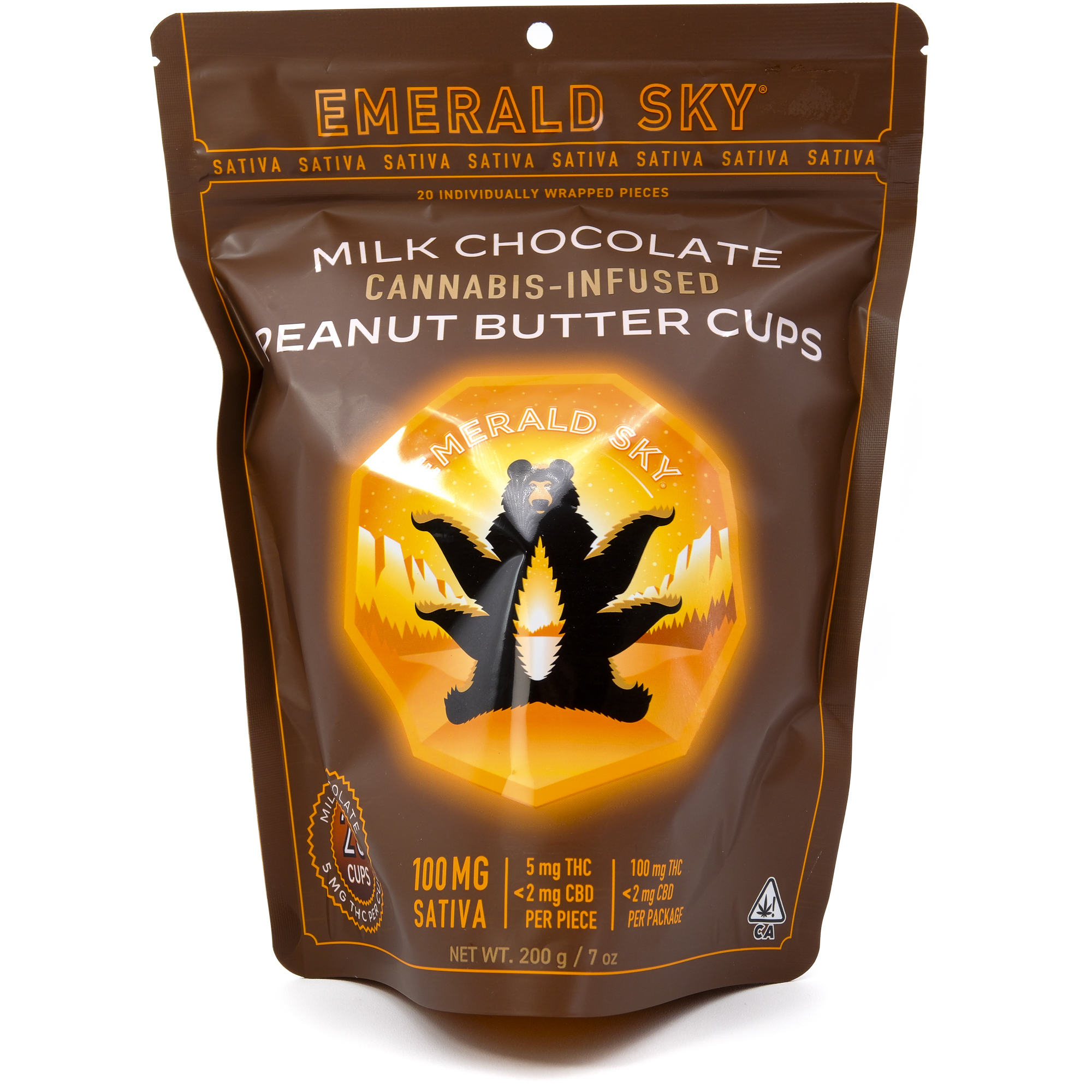 Peanut Butter Cups Sativa 100mg 20 Pack - Emerald Sky