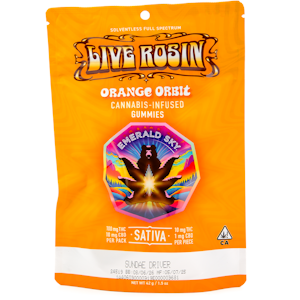 Emerald Sky - Orange Orbit 110mg 10 Pack Live Rosin Gummies - Emerald Sky