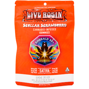 Emerald Sky - Stellar Strawberry 110mg 10 Pack Live Rosin Gummies - Emerald Sky