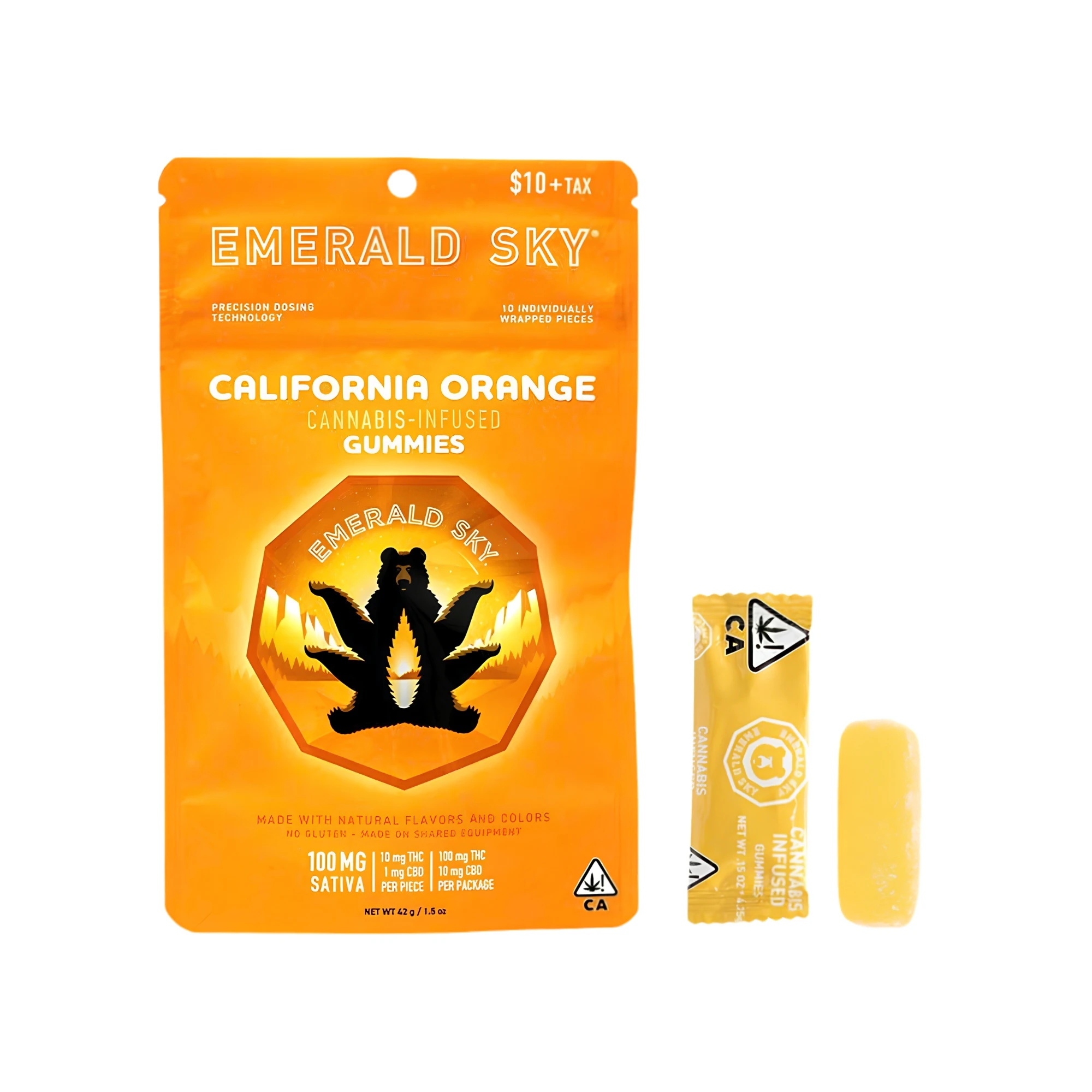 Emerald Sky - Emerald Sky | California Orange | Gummies | [100mg] 10pk | Sativa Main Image