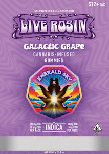 Emerald Sky - Emerald Sky | Galactic Grape | Solventless Full Spectrum Live Rosin Gummies | 100mg