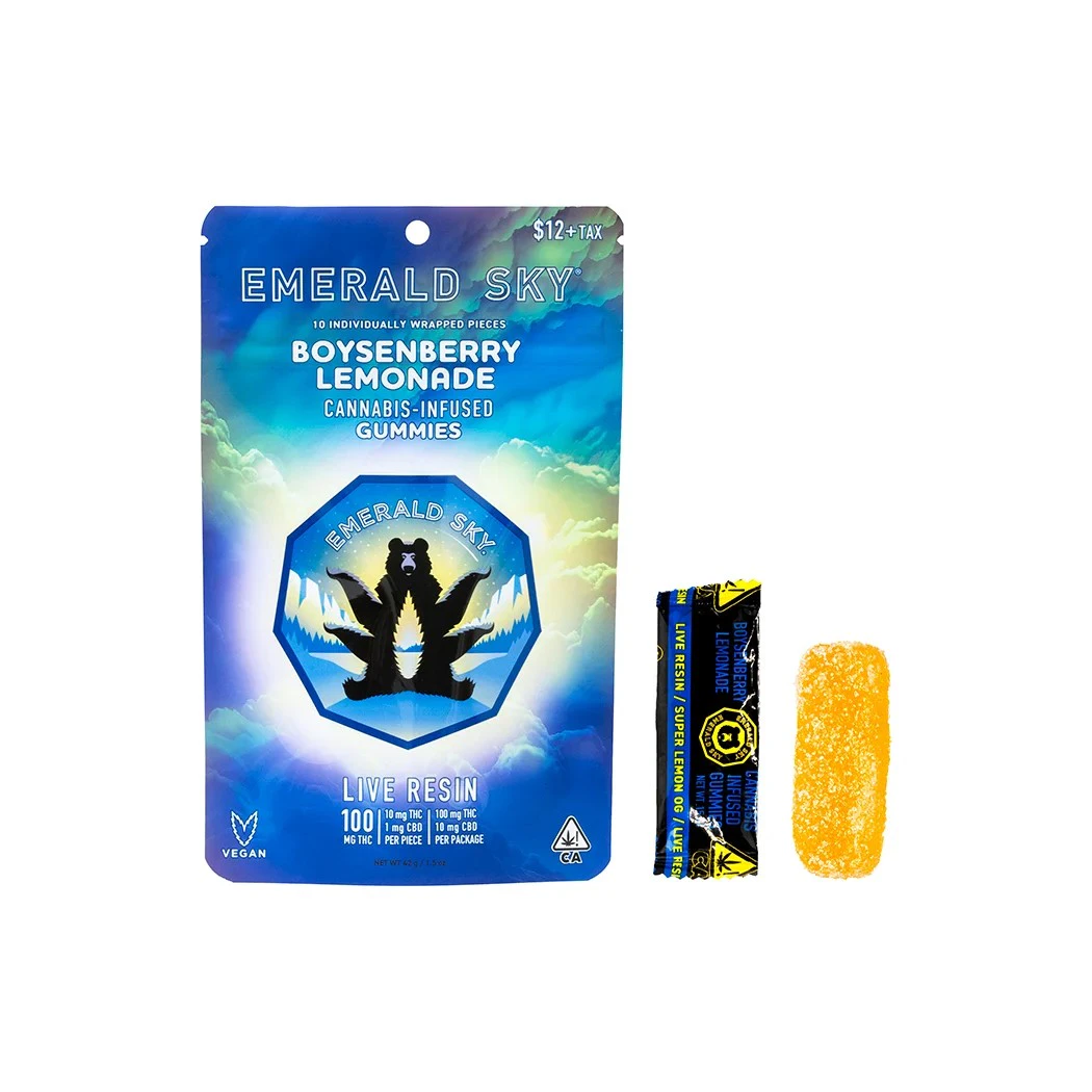 Emerald Sky - Emerald Sky - 100mg Live Resin Gummies 10:1 THC/CBD (Boysenberry Lemonade) Main Image