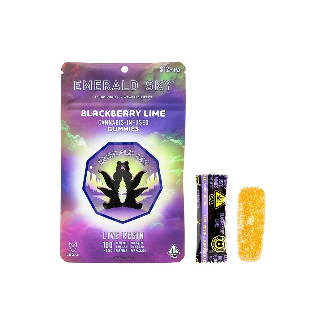 Emerald Sky - Emerald Sky - 100mg Gummies 10:1 THC/CBD (Blackberry Lime-Hybrid) Main Image