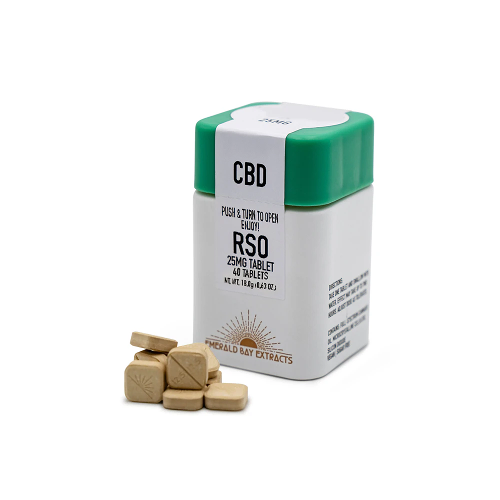 Emerald Bay Extracts - Emerald Bay Extracts - 1000mg 25mg/40ct 1:1 CBD Tablets (Apple Fritter-CBD) Main Image