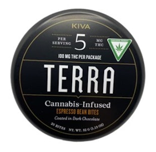 Terra Bites -  Terra-Espresso Beans-Coated in Dark Chocolate Bites-100mg THC