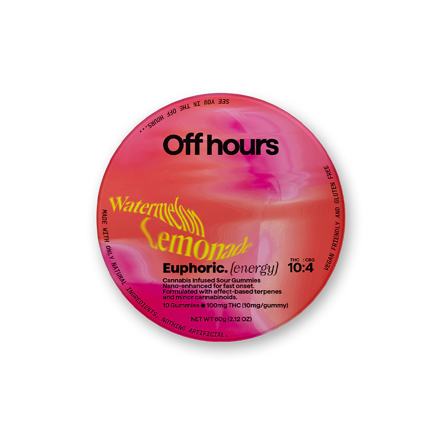 Off Hours - Off hours | Euphoric (energy) | Watermelon Lemonade | Edibles | 100mg | 10ct Main Image