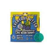 Blue Raspberry 100mg Live Resin Single Gummy - Everyday Hitter