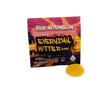 Everyday - Sour Watermelon 100mg Live Resin Single Gummy - Everyday Hitter