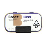 Extra Strength Hybrid Tablet Tin | 50pk 20mg THC | Breez