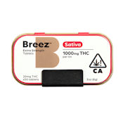 Extra Strength Sativa Tablet Tin | 50pk 20mg THC | Breez