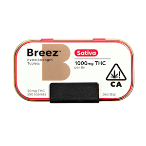 BREEZ - Extra Strength Sativa Tablet Tin | 50pk 20mg THC | Breez