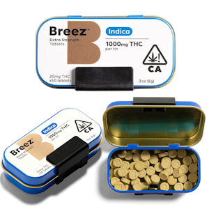 BREEZ - Extra Strength Tablets 50ct Indica (1000mg)