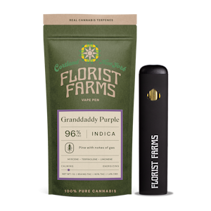 FLORIST FARMS - Florist Farms - Granddaddy Purple  - 89% THC - 1.0g - AIO Vape Pen