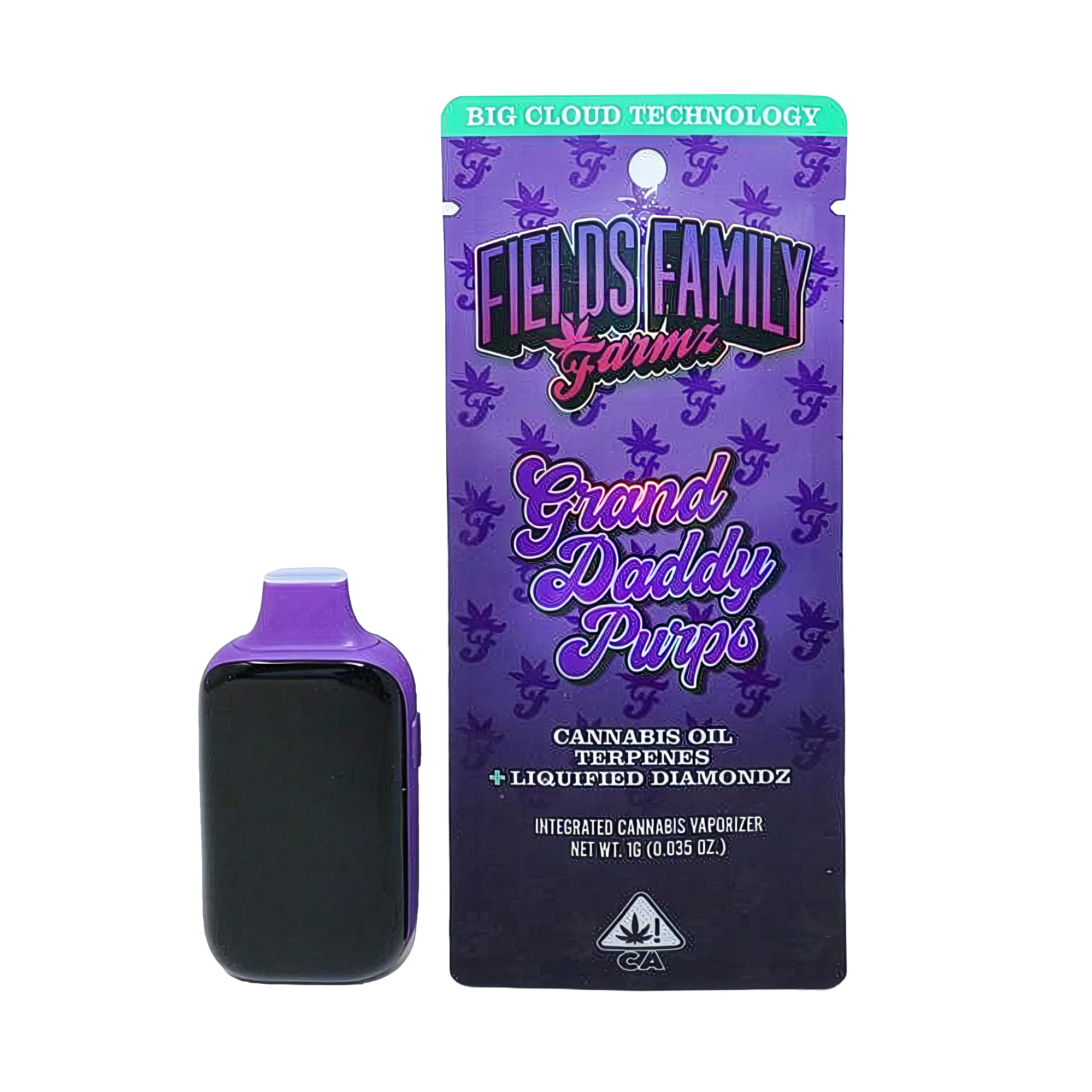 Fields Family Farmz - Fields Family Farmz Grand Daddy Purps Liquified Diamondz All-In One Vape 1.0g Main Image