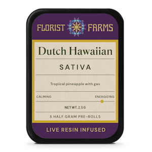 FLORIST FARMS - Dutch Hawaiian live resin infused pre-roll | .5g, 5pack