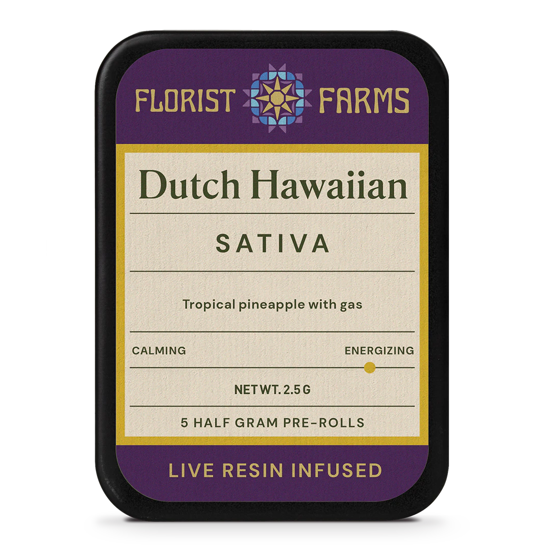 Florist Farms - Dutch Hawaiian live resin infused pre-roll | .5g, 5pack Main Image