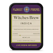 Witches Brew 5pk Infused 0.5g Prerolls  - Indica | Florist Farms