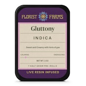 Gluttony | Florist Farms | Infused Prerolls | 5pk | 0.5g
