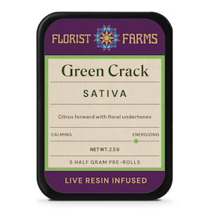 FLORIST FARMS - Green Crack Live Resin infused pre-rolls  | .5g, 7pack