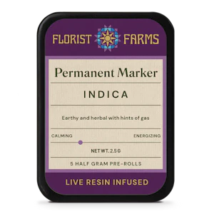 Florist Farms - Permanent Marker| Infused Preroll | 0.5g x 5pk | Florist Farms