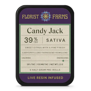 FLORIST FARMS - Candy Jack .5g Live Resin Infused Prerolls 5 Pack | Florist Farms