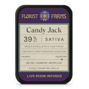 Florist Farms - Candy Jack - 39% THC - Live Resin Infused -5pk - 1/2g - Pre- Rolls