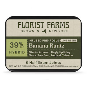 Florist Farms - Florist Farms - Infused Live Resin Banana Runtz - 5 pack - Preroll