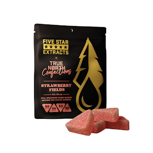 Five Star Extracts - Strawberry Fields 200mg Cured Badder Gummies (4x50mg) - FIVE STAR EXTRACTS