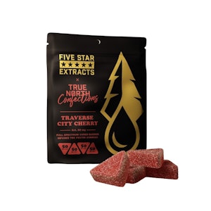 Five Star Extracts - Traverse City Cherry 200mg Cured Badder Gummies (4x50mg) - FIVE STAR EXTRACTS