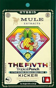 MULE EXTRACTS - Tropical Punch "The FIVTH Kicker" Gummies | 2pc 420mg 5:5:5:5:1 (THC:CBD:CBN:CBG:CBC) (Live Resin)