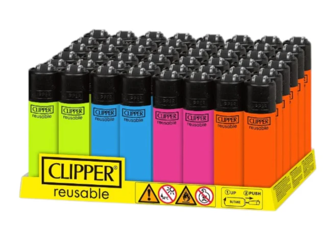 Clipper - Fluorescent Large Clipper Lighter  Main Image