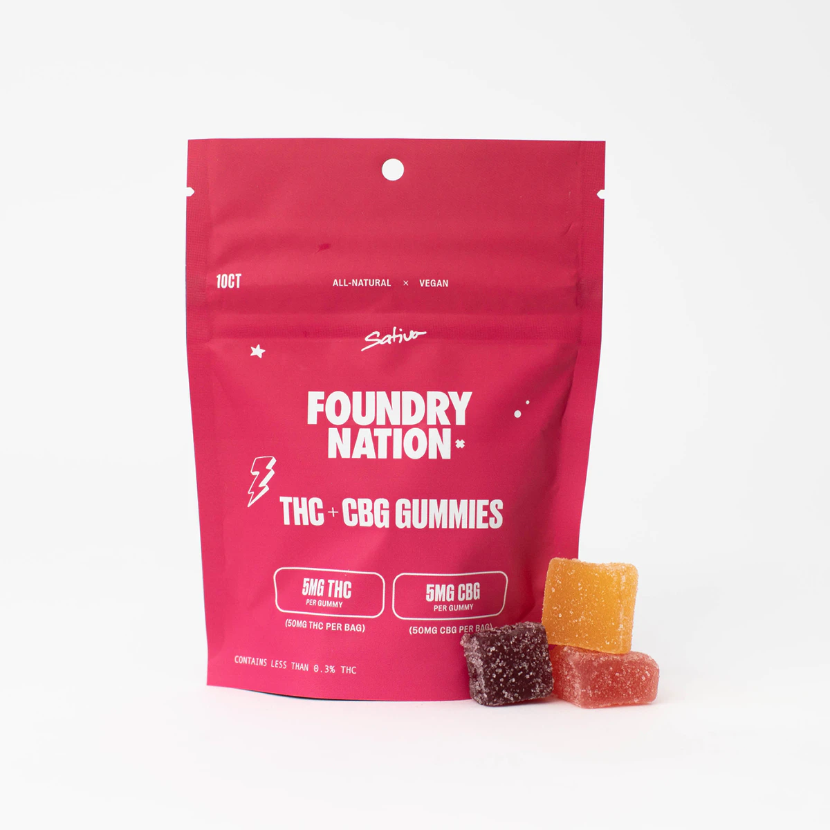 Foundry Nation - Foundry's Nation - Gummies THC + CBG (Sativa) 10ct Main Image