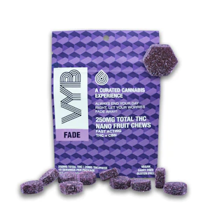 VYB Edibles - Fade (250mg) THC+CBN Kiwi Strawberry Chews