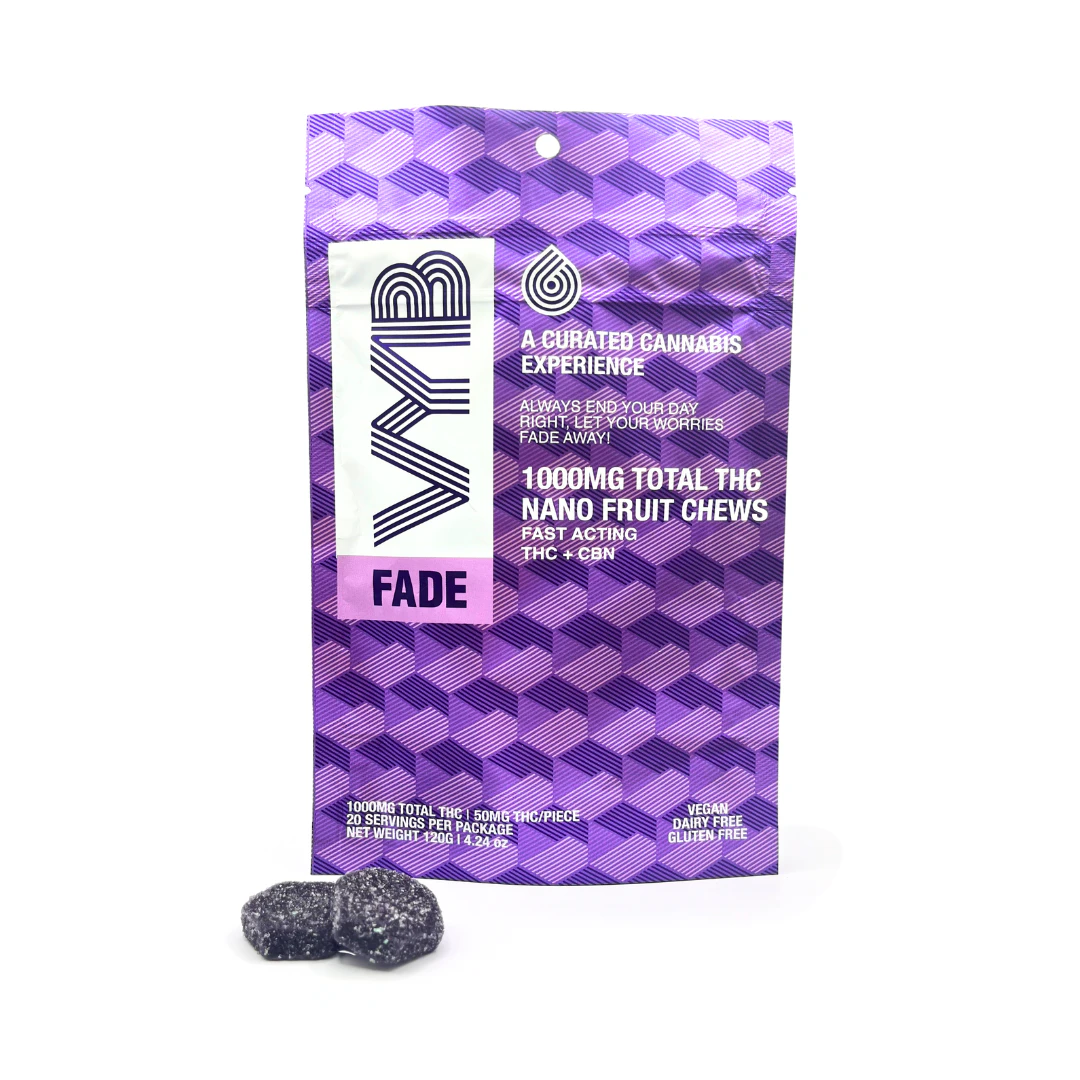 VYB Edibles - Fade (1,000mg) THC+CBN Watermelon Chews Main Image
