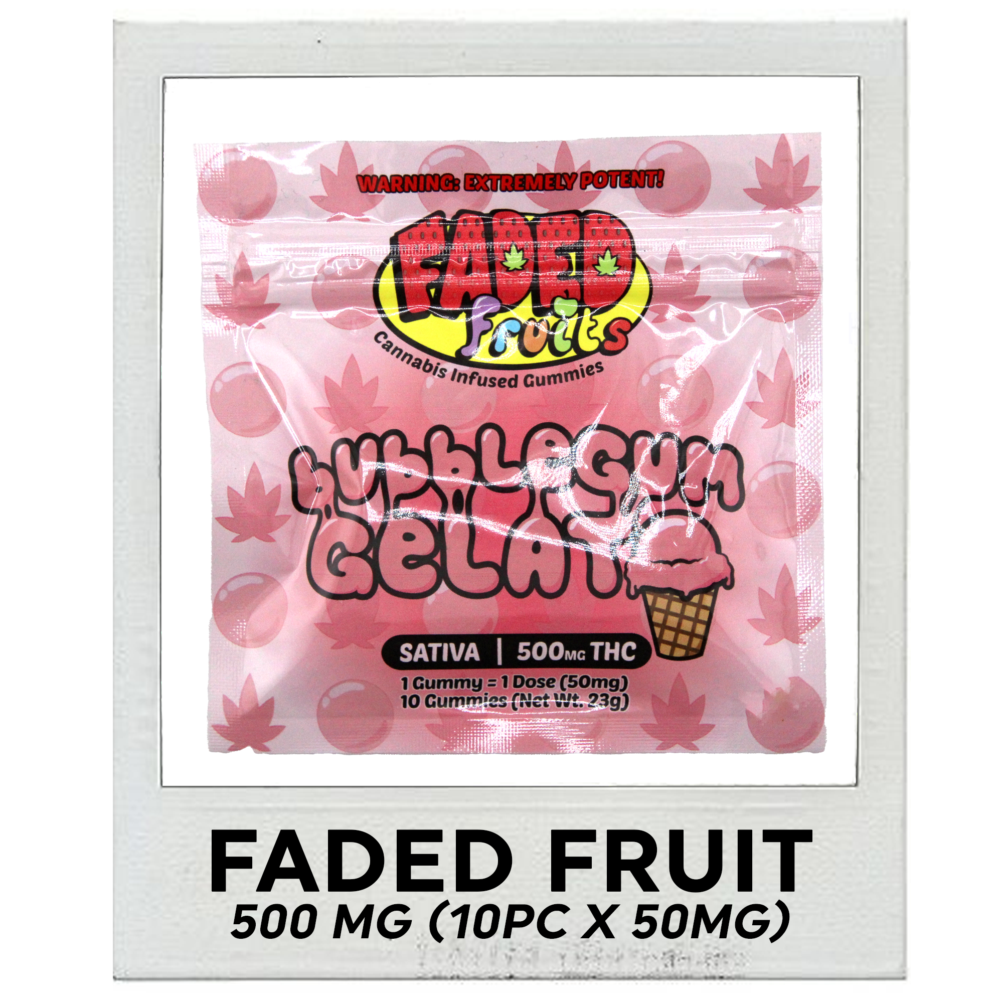 Faded Fruits - Bubblegum Gelato (10pc x 50mg)