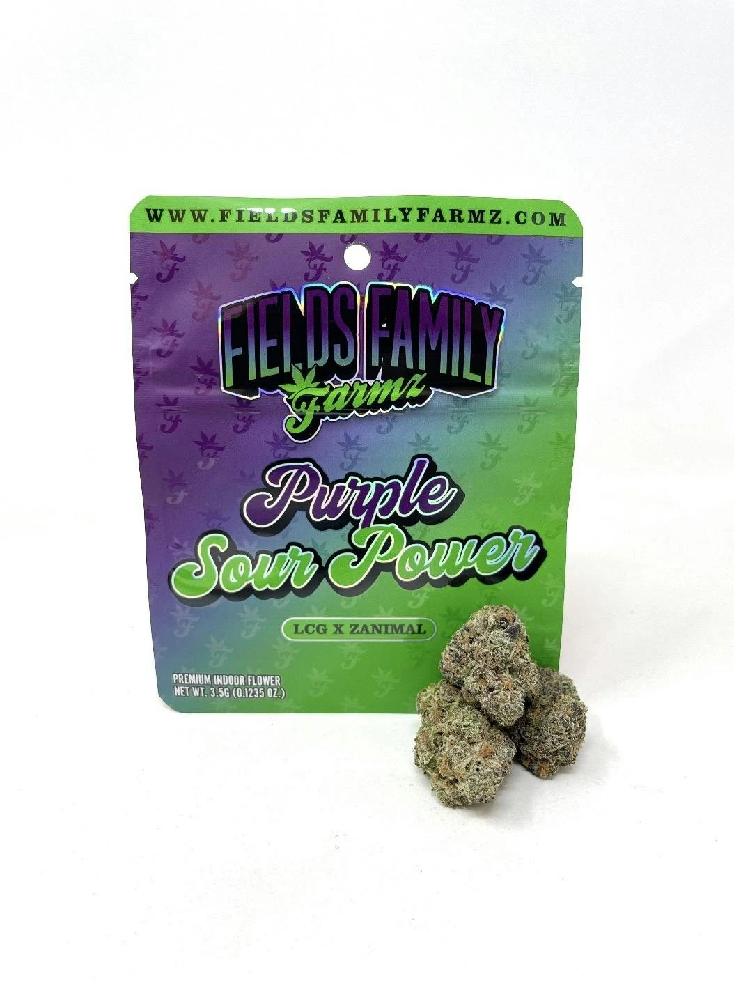 Fields Family Farmz - Purple Sour Power (I) 32.49% THC | Fields Family Farmz | 3.5g Flower Main Image