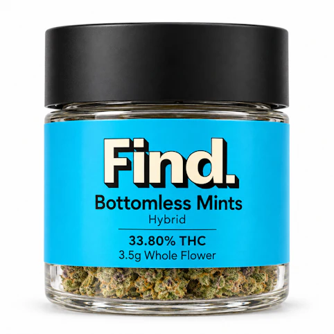Find - Bottomless Mints – Hybrid – 33.80% THC | 3.5g Whole Flower | Find.  -BB6