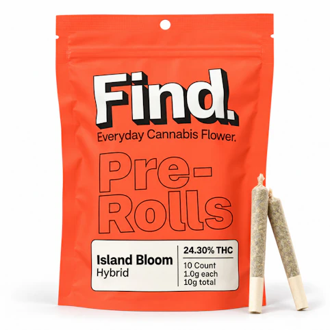 Find - Island Bloom – Hybrid – 24.30% THC | 10g (10 × 1g Pre-Rolls) | Find.  -AA7