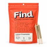 Lemon Creamsicle – Sativa – 26.57% THC | 10g (10 × 1g Pre-Rolls) | Find.  -DD7