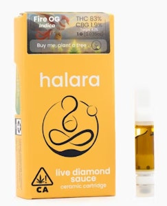 HALARA - Halara 1g Fire OG Live Resin Diamond Cartridge